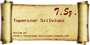 Toperczer Szilviusz névjegykártya
